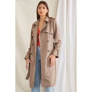 Forever21 Tan Suede Trench Coat
